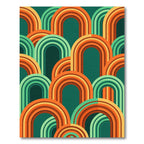 Mid-Century Arched Retro Forest Sage Rug