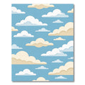 Whimsical Blue and Cream Cloudscape Rug