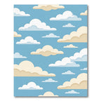 Whimsical Blue and Cream Cloudscape Rug