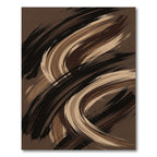 Modern Abstract Earthy Brown Swirl Rug