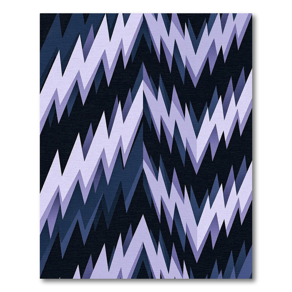 Indigo Light Purple Jagged Lines Rug