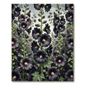 Dark Floral Garden Tall Stems Rug