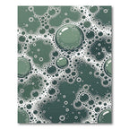 Ethereal Dark Green Bubbles Abstract Art Rug