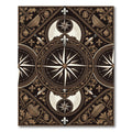 Ornate Compass Rose Fleur de Lis Rug
