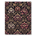 Ornate Burgundy and Gold Floral Scroll Rug