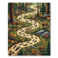 Enchanted Forest Deer Compass Trail Rug