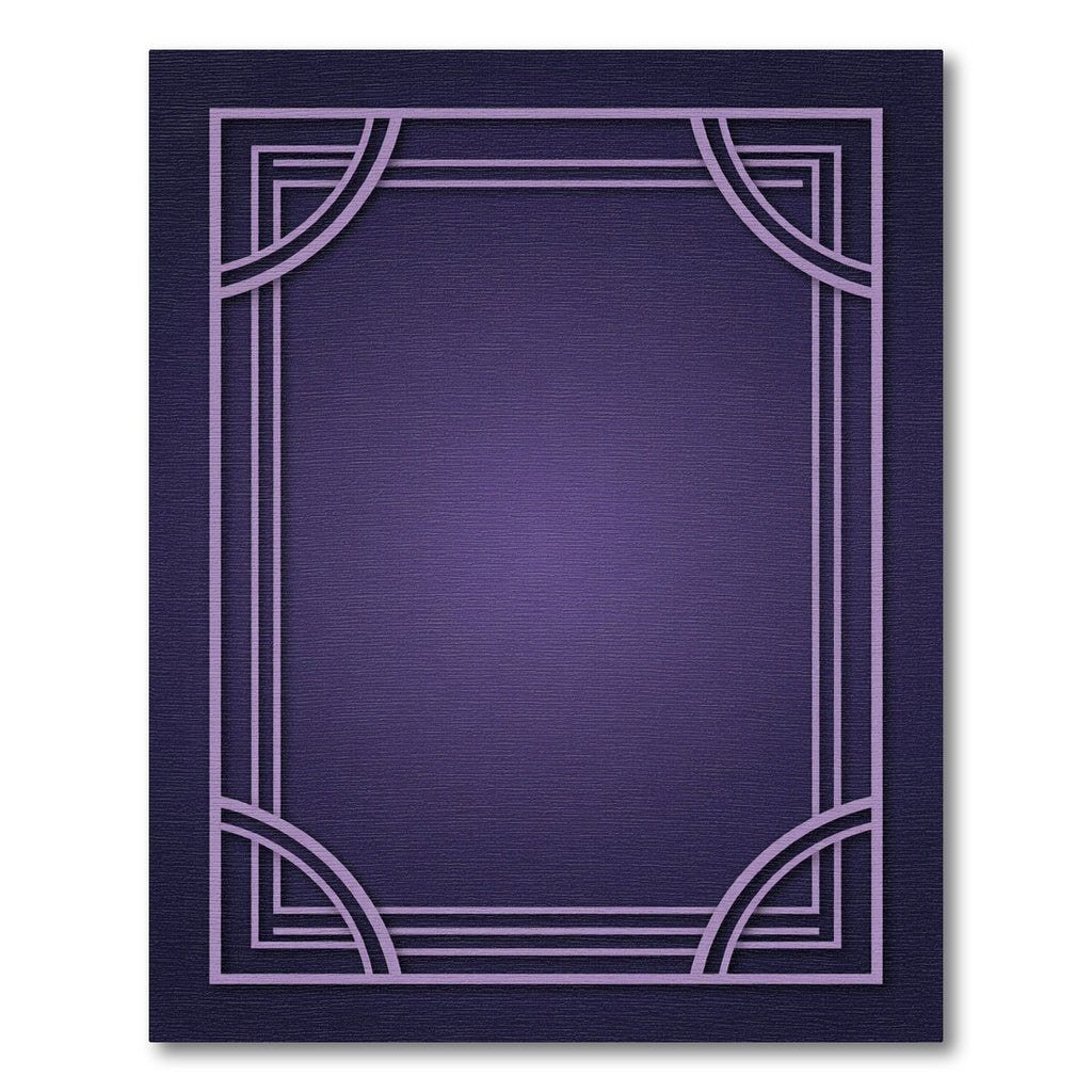 Art Deco Purple Geometric Frame Rug