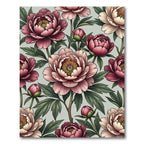 Grand Pink Peony Floral Garden Rug