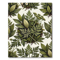 Green Botanical Leaf Cluster Rug