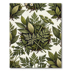 Green Botanical Leaf Cluster Rug