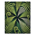 Lush Green Fern Frond Botanical Rug
