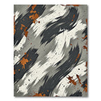 Abstract Brushstroke Orange Gray Rug
