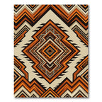 Bold Terracotta Geometric Aztec Diamond Rug