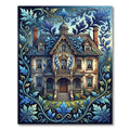 Azure Victorian Manor Botanical Scroll Rug