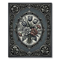 Antique Monochromatic Floral Bouquet Oval Frame Rug