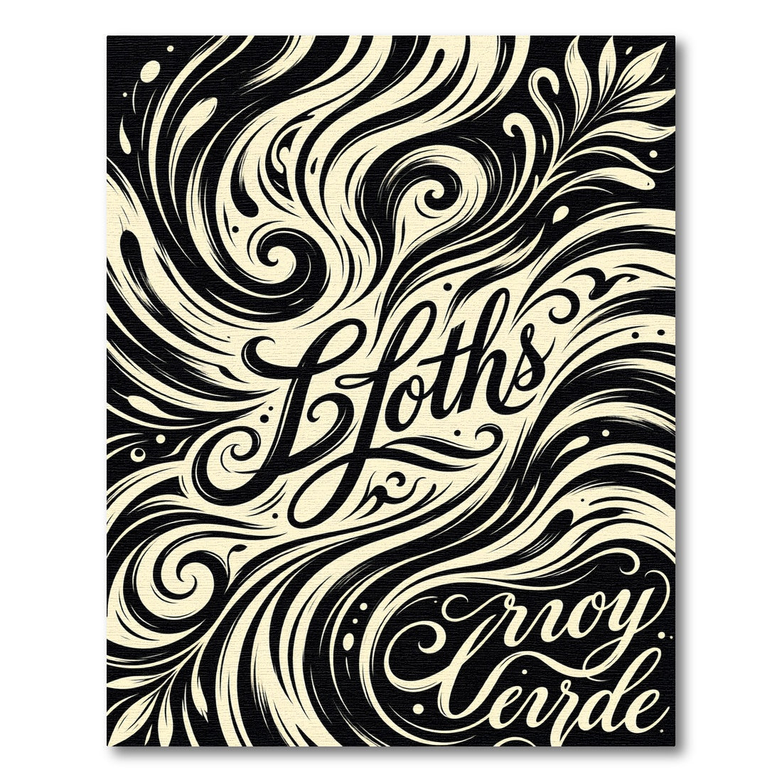 Ornate Black Cream Swirl Floral Rug