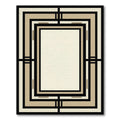 Art Deco Black Cream Geometric Frame Rug