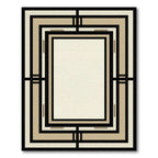 Art Deco Black Cream Geometric Frame Rug