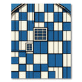 Blue Ivory Geometric Window Grid Rug