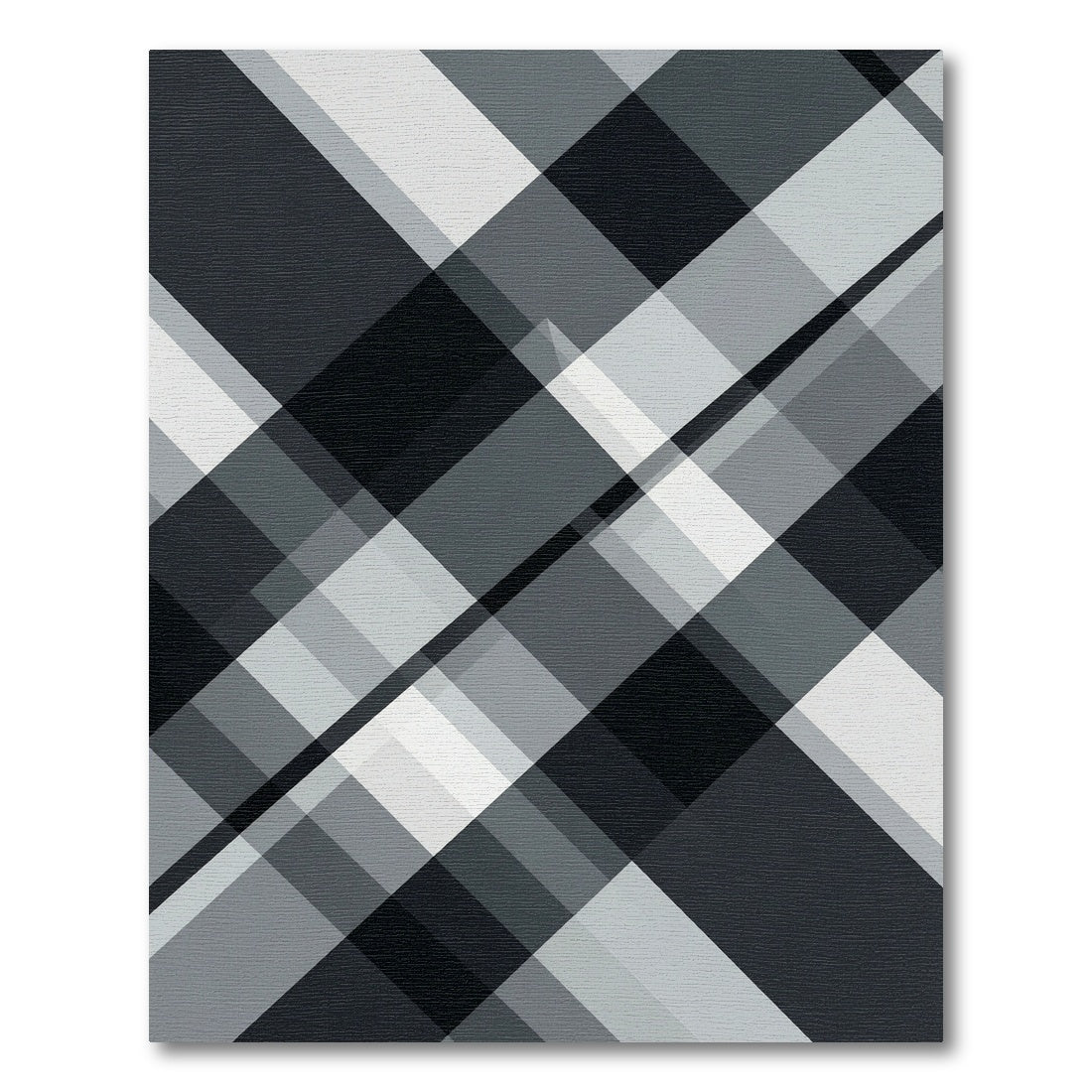 Monochromatic Geometric Diagonal Plaid Rug