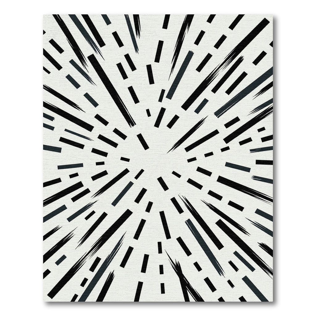 Modern Monochrome Radial Burst Rug
