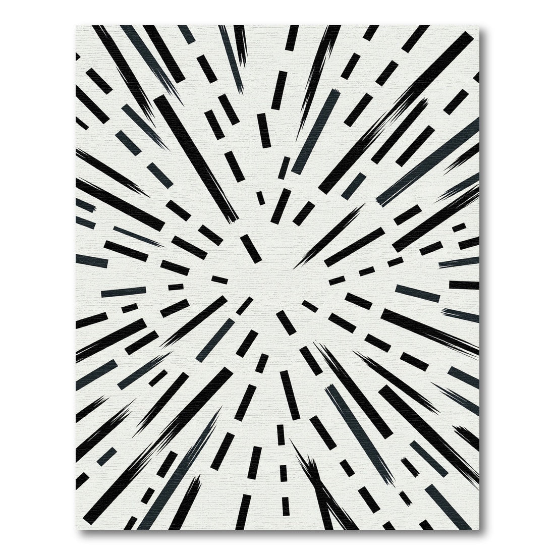 Modern Monochrome Radial Burst Rug