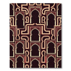 Maroon Geometric Arch Medallion Rug