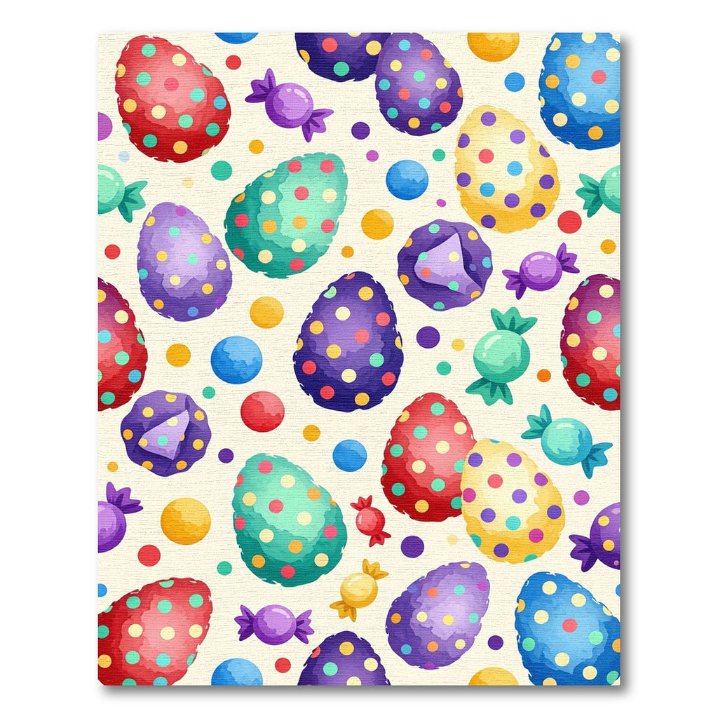 Colorful Watercolor Easter Egg Confetti Rug