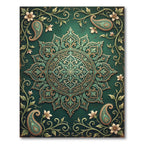 Emerald Paisley Ornamental Medallion Rug
