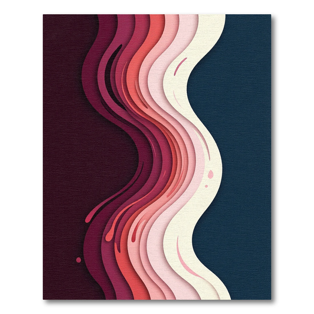 Modern Abstract Crimson Wave Gradient Rug