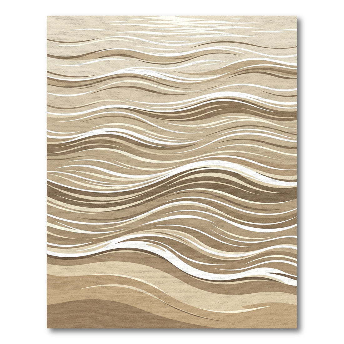 Sandy Cream Wavy Lines Rug