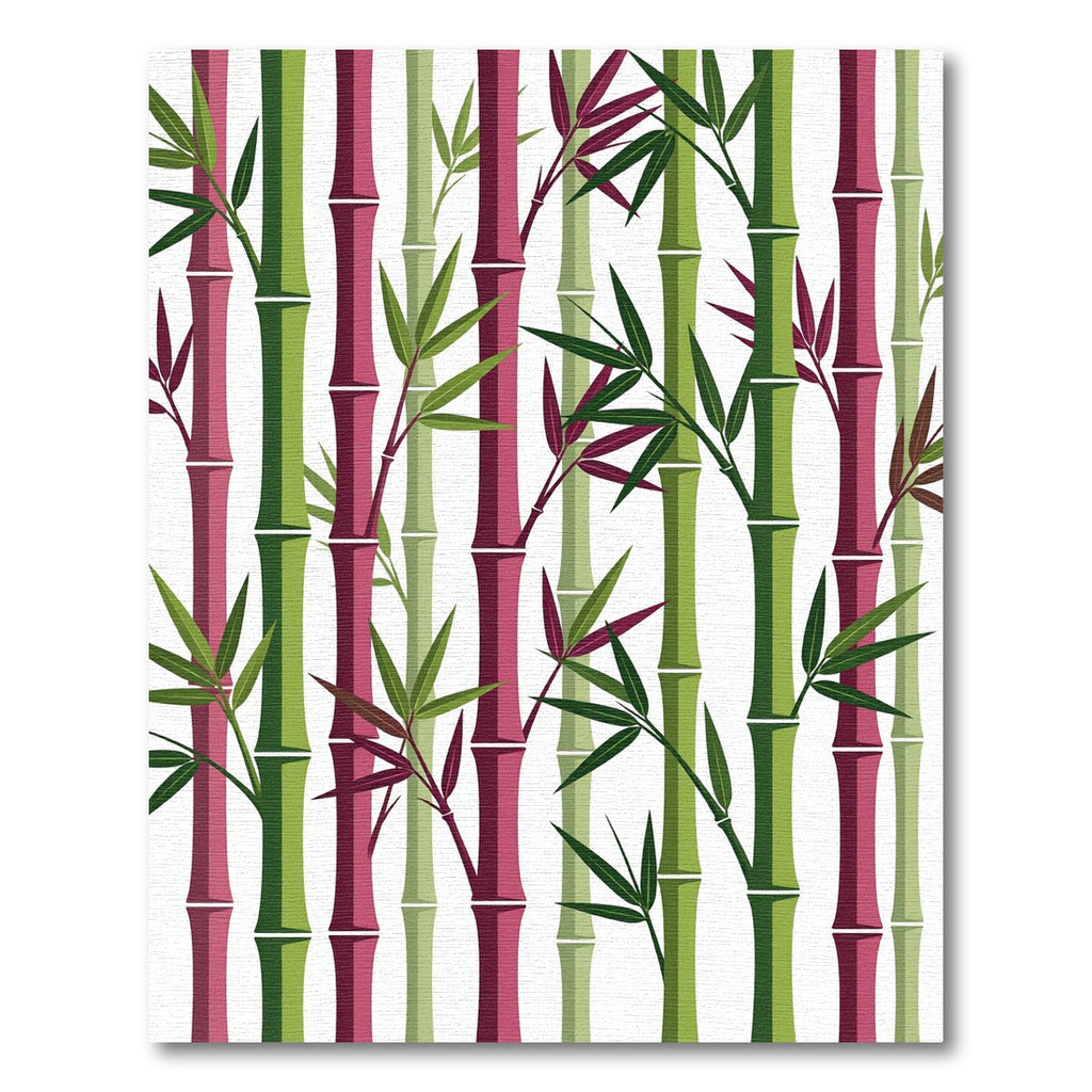 Vibrant Bamboo Shoots with Leafy Accents Rug
