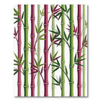 Vibrant Bamboo Shoots with Leafy Accents Rug