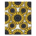 Vibrant Golden Sunflower Floral Tile Rug