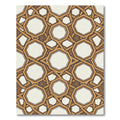 Golden Brown Interlocking Octagon Collage Rug