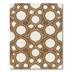 Golden Brown Interlocking Octagon Collage Rug