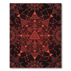 Crimson Celestial Geometric Mandala Art Rug
