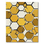 Golden Geometric Hexagon Shard Abstract Rug
