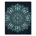 Azure Teal Floral Medallion Rug