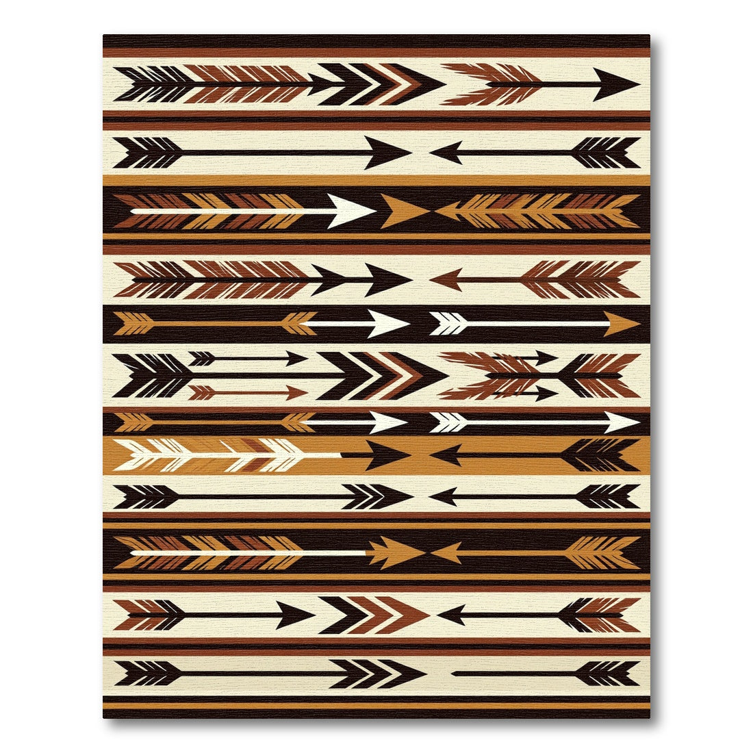 Earthy Brown Tribal Arrow Banded Rug