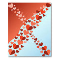 Crimson Gradient Heart Cascade Rug