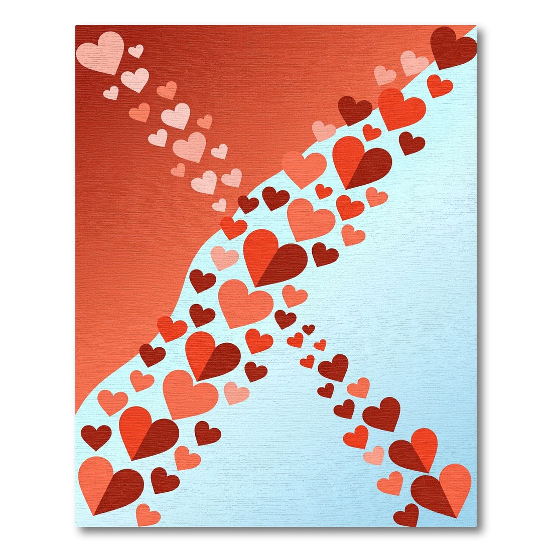 Crimson Gradient Heart Cascade Rug