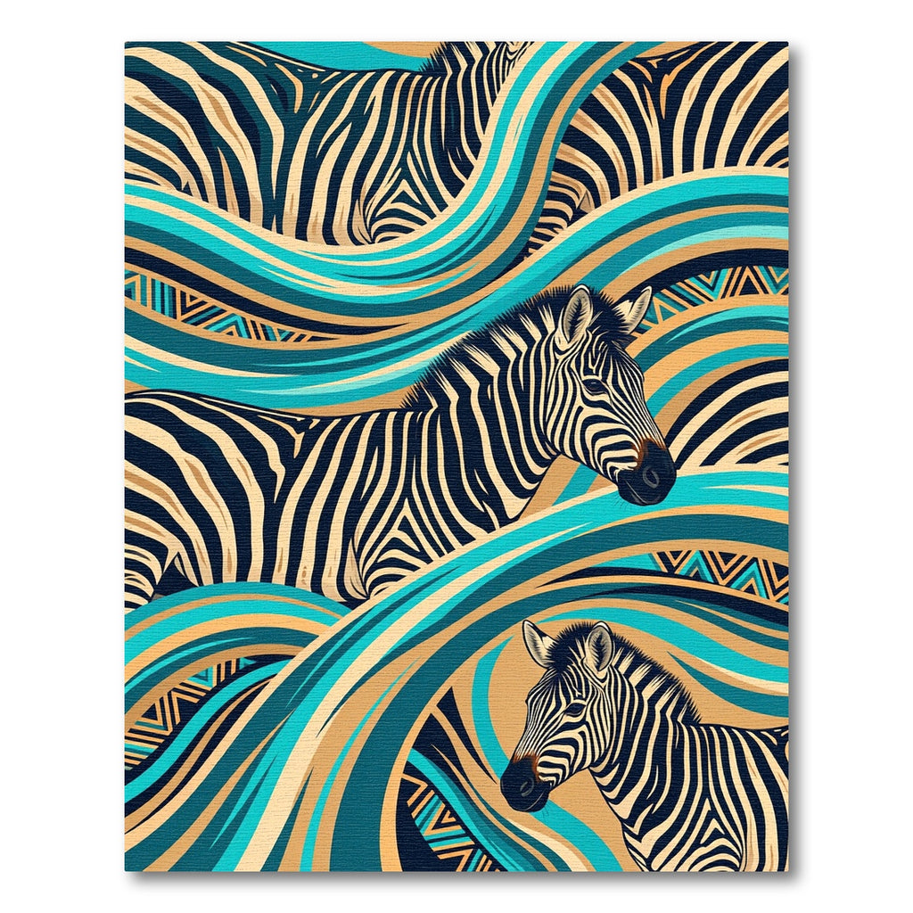 Bold Zebra Stripes Wave Composition Rug