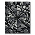 Monochromatic Geometric Smashed Glass Abstract Rug