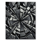 Monochromatic Geometric Smashed Glass Abstract Rug