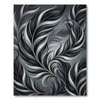 Charcoal Whimsical Feather Ensemble Rug