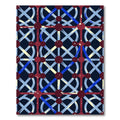 Burgundy Blue Lattice Geometric Rug