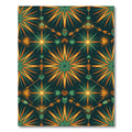 Radiant Gold and Emerald Geometric Sunburst Rug