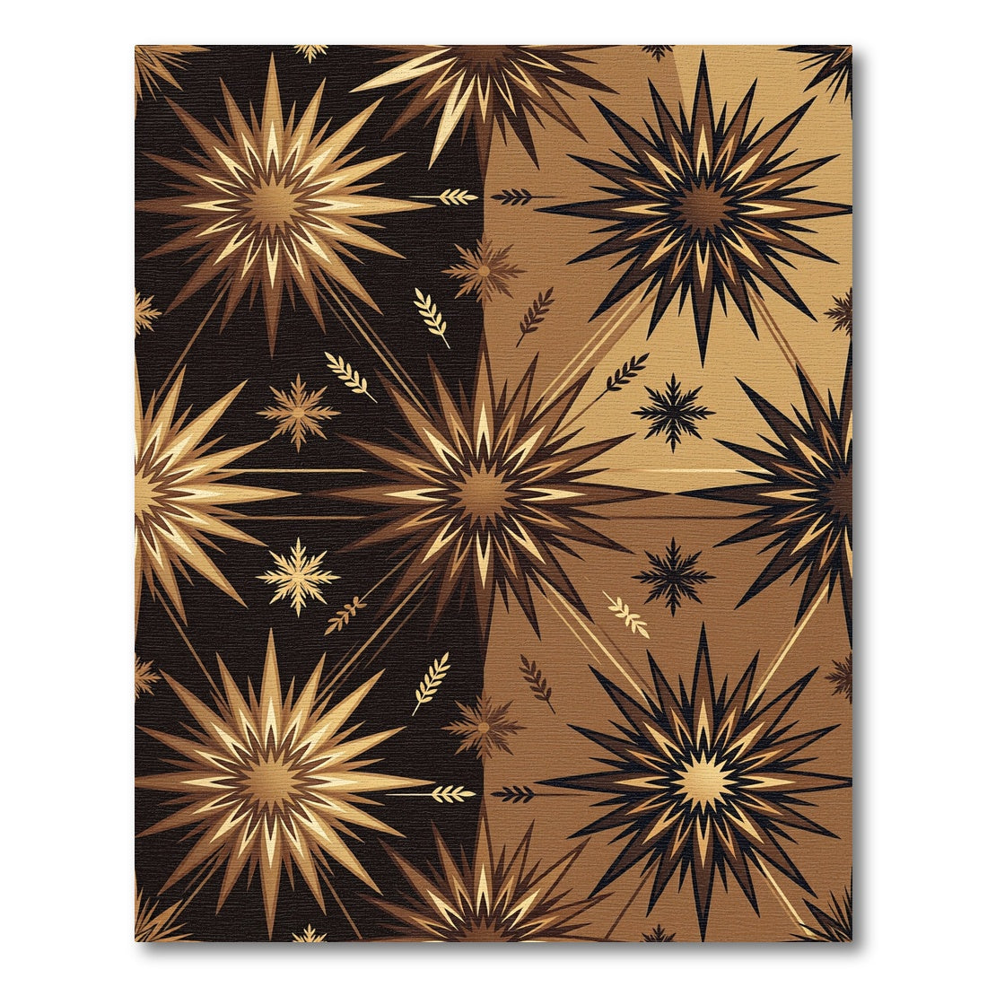 Golden Radiant Star Geometric Bronze Rug