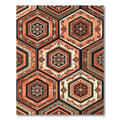 Terracotta Hexagon Floral Geometric Boho Rug
